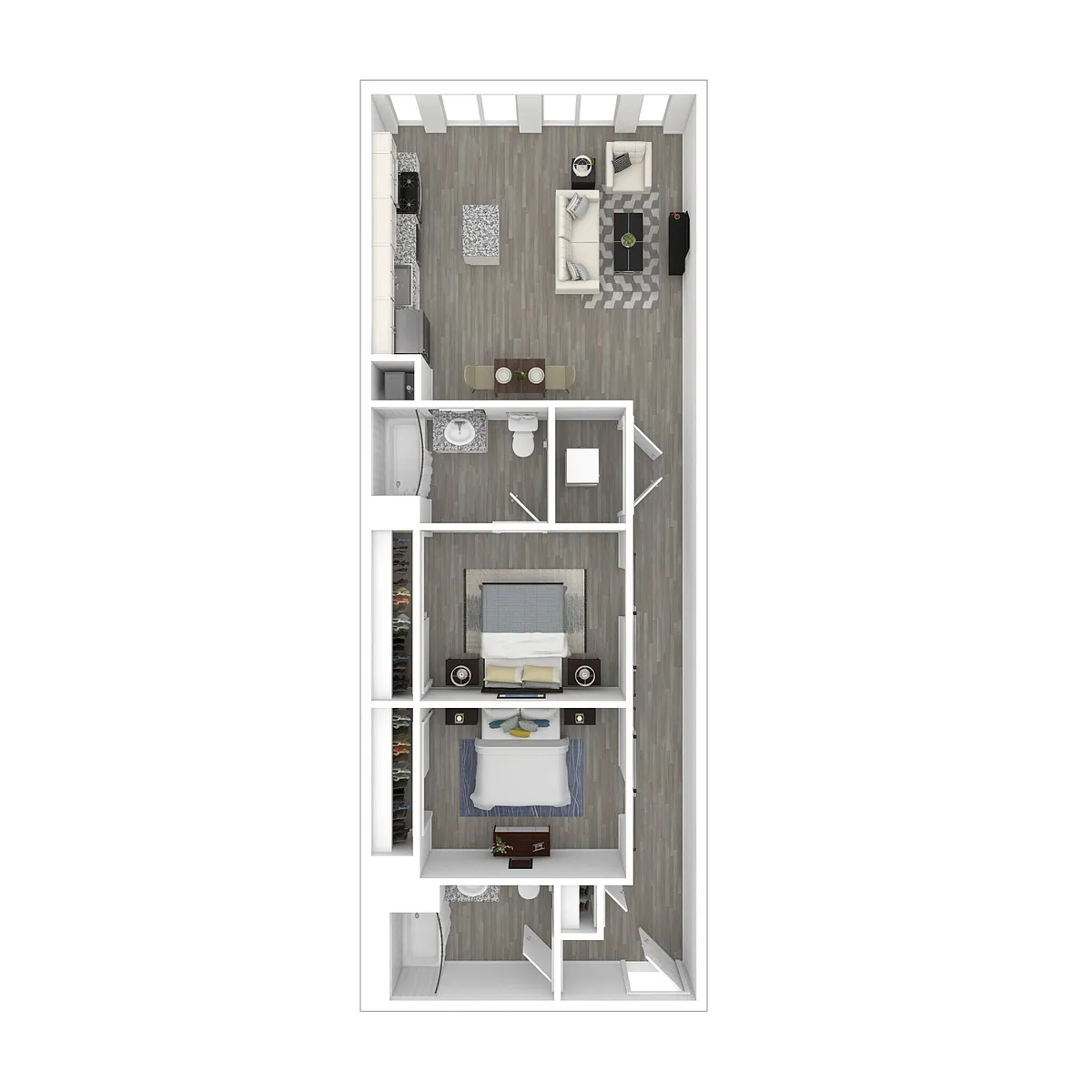 Floor plan 2 Bedroom 2 Bath