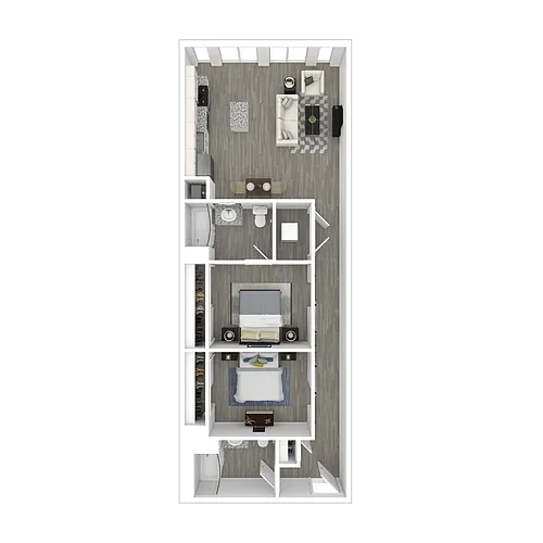 Floor plan 2 Bedroom 2 Bath