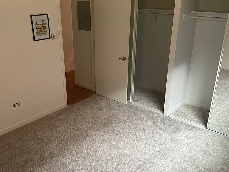 bedroom with new carpet