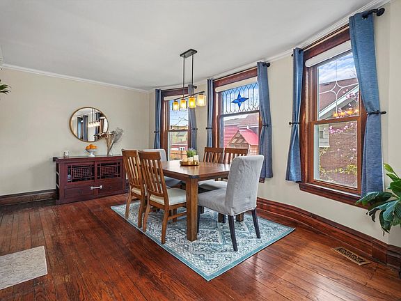 Dining Room with Leaded Glass Windows