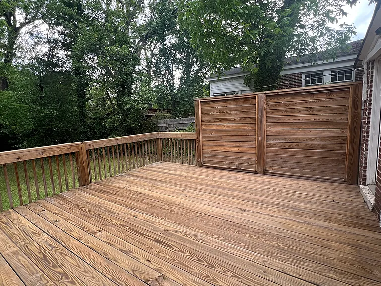 large deck with privacy screening