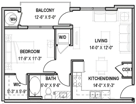 Floor plan 1X1