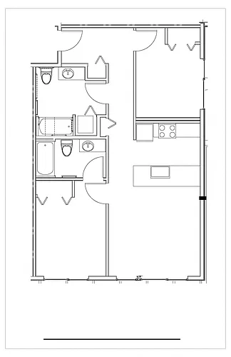 Floor plan 2 Bed 2 Bath B2 Type A