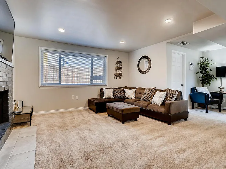 Another view of the downstairs open living room