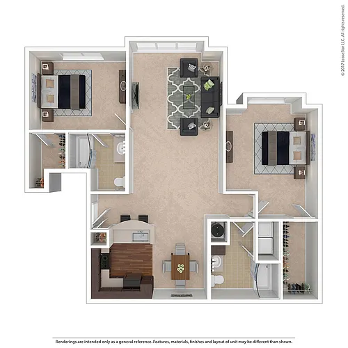 Floor plan 2 Bedroom Craftsman Extra