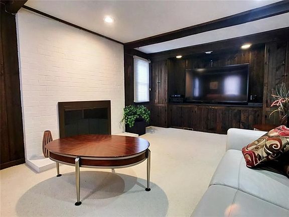 Main level family room with fireplace