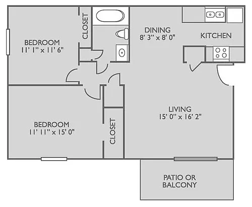 Floor plan 2 Bedroom- 80