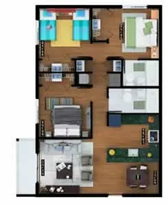 Floor plan 3-Bedroom