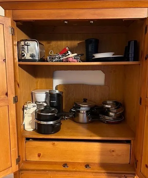 dishes, coffee maker provided