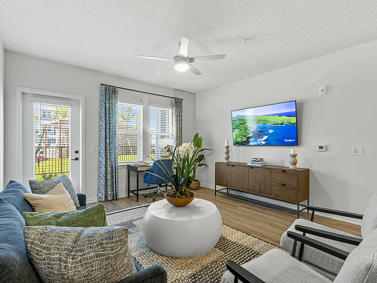 Spacious living room with private terrace