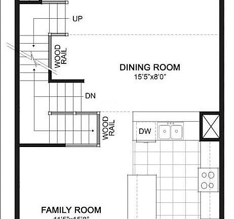 Middle level. Family Room has been used as a Dining Room, which makes for a much larger Living Room area.