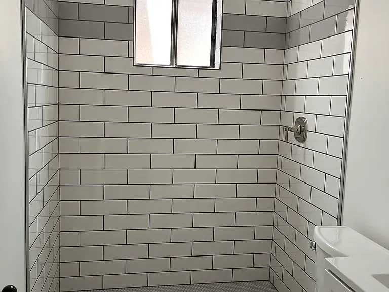 Spacious walk-in shower