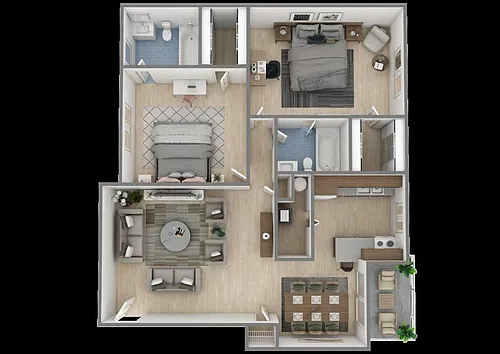Floor plan 2 Bedroom, 2 Bathroom