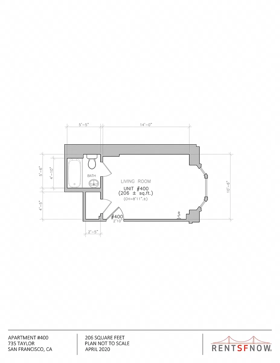 Floor plan 1 Efficiency 1 Bath Apartment