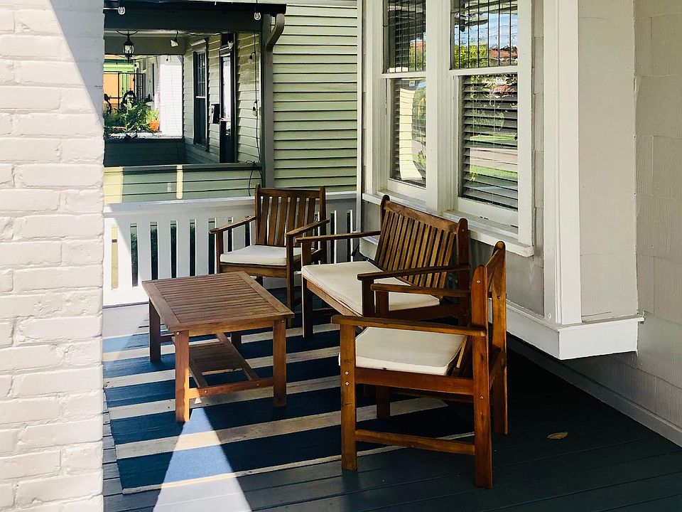 Inviting and spacious front porch