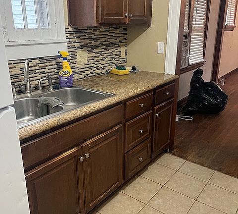 Kitchen cabinet space.