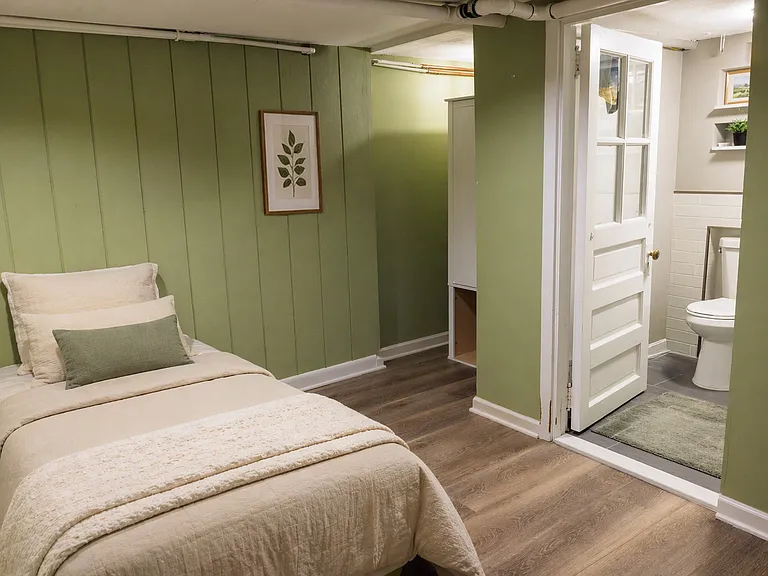 Additional flexible space in basement.