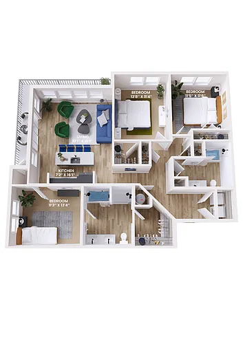 Floor plan C2 Three Bedroom