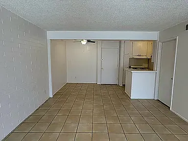 Entry and dining room with tile