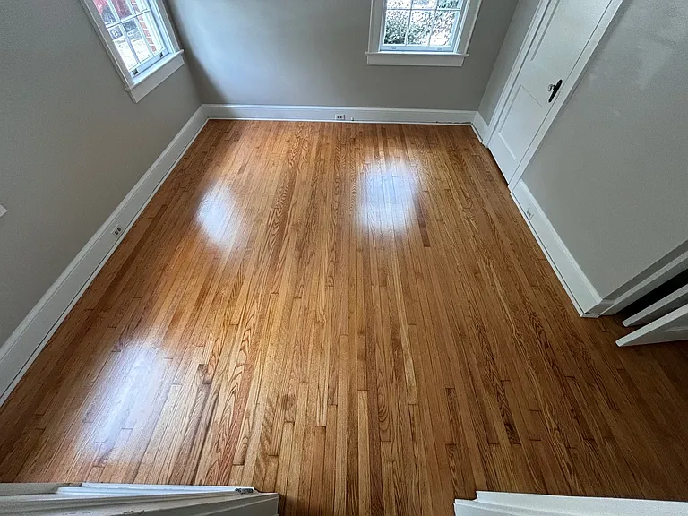 Bedroom hardwood floors sanded and refinished July 2024