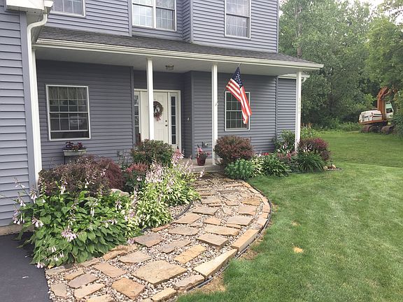 Stone pathway to front door