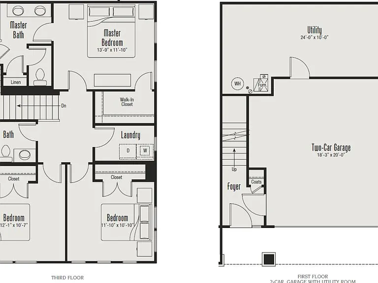Garage and Upper Floor of Unit. This unit features 3 car ga