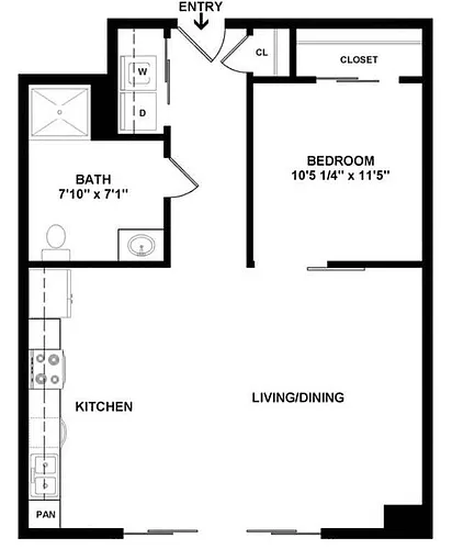 Floor plan 1 Bedroom