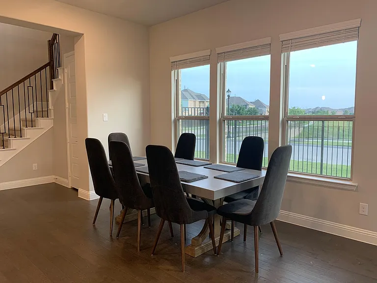 Dining area with water views