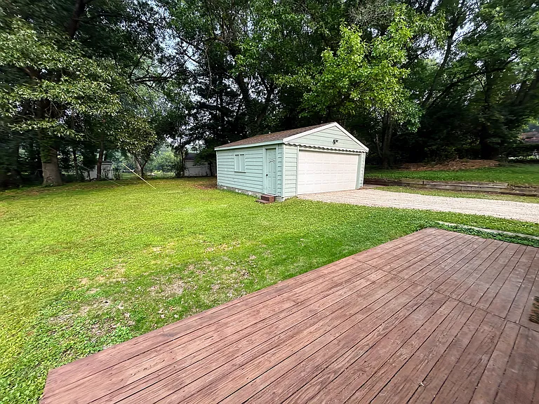 Back deck and garage