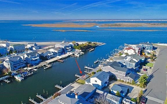 Aerial view of lagoon and bay