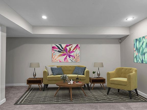 Family room in lower level