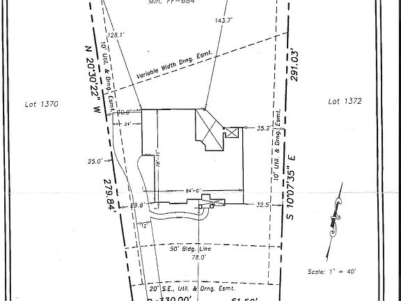 Dimensions of lot.  
