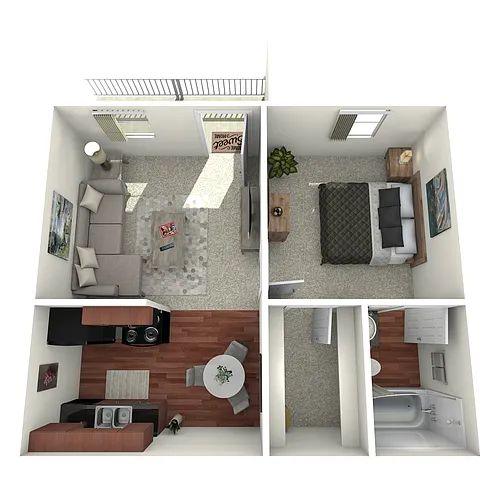 Floor plan Jr. One Bed