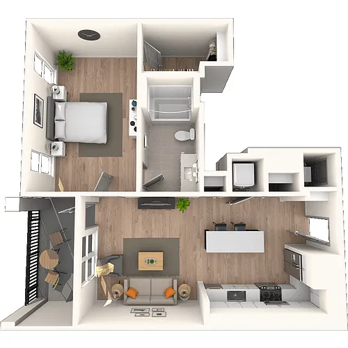 Floor plan A5 1x1 788 SF-FP