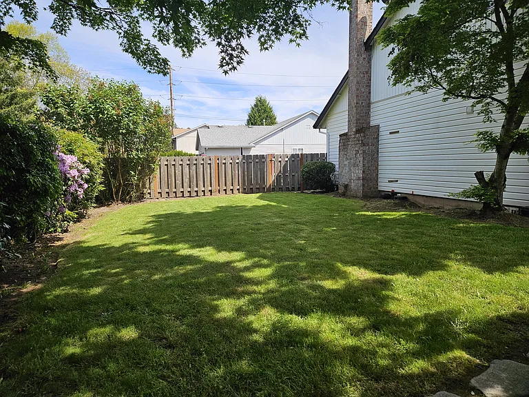 fenced back/side yard
