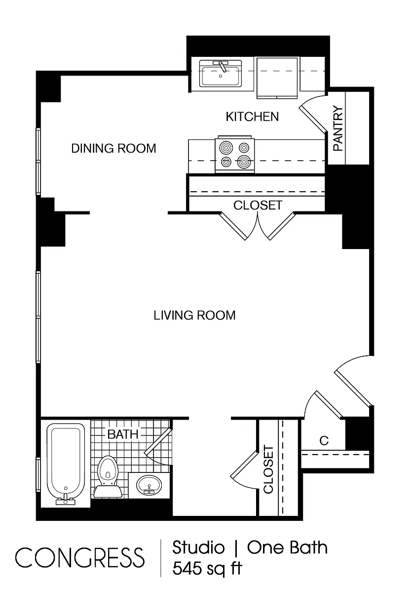 Floor plan Congress Studio 545