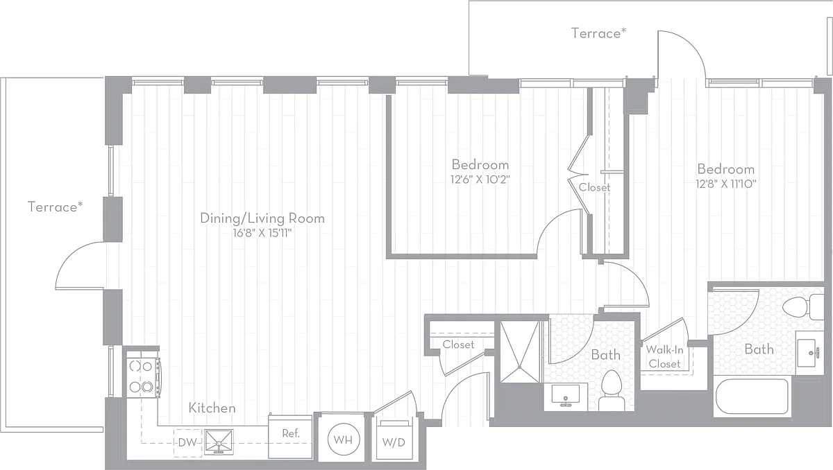 Floor plan 2 Bed/2 Bath-B05