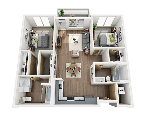 Floor plan Two Bedroom B2B MMR