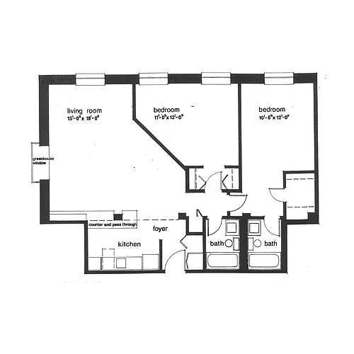 Floor plan 2 Bed 2 Bath