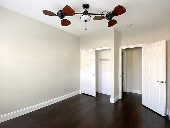 Downstairs bedroom has a closet.
