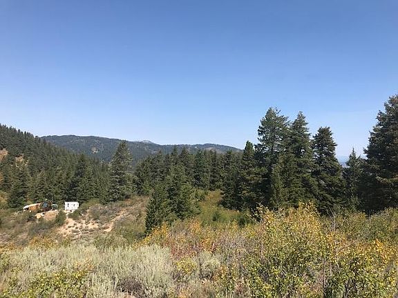 <p>View to northwest from Lot 6 at Aldape Summit to Bogus Basin Ski area.</p>