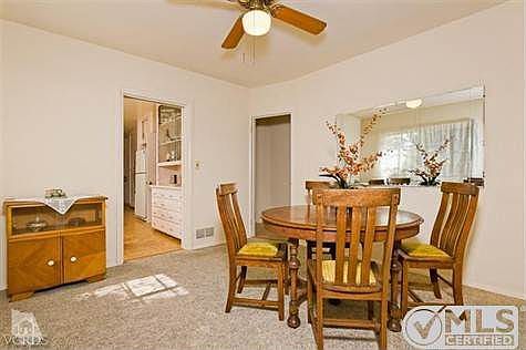 Dining room is cozy yet spacious