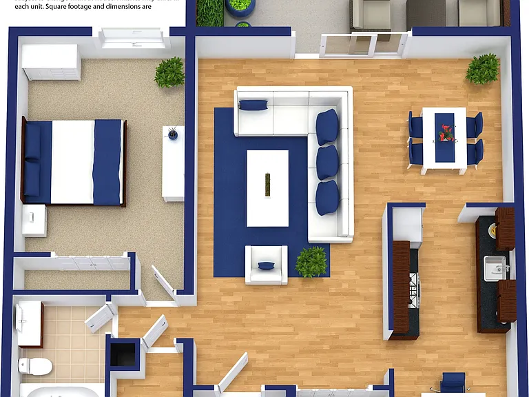 1 Bedroom | 1 Bath Floor Plan 1 Bedroom | 1 Bath Floor Plan