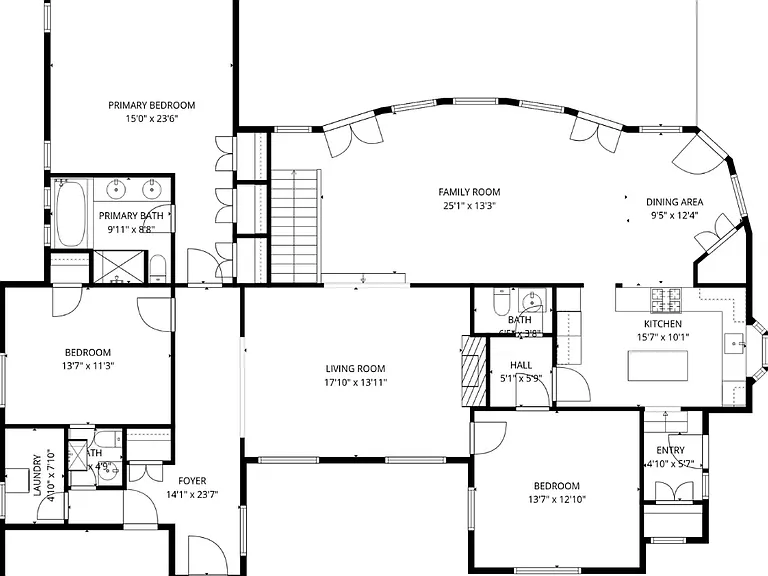 Main level floorplan.