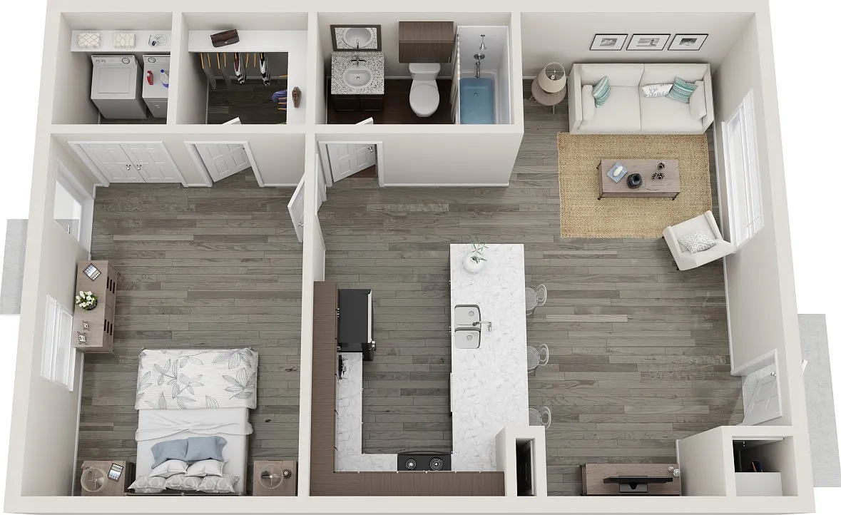 Floor plan Apex I One Bedroom