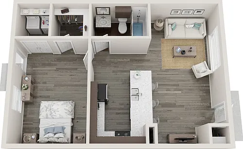 Floor plan Apex I One Bedroom