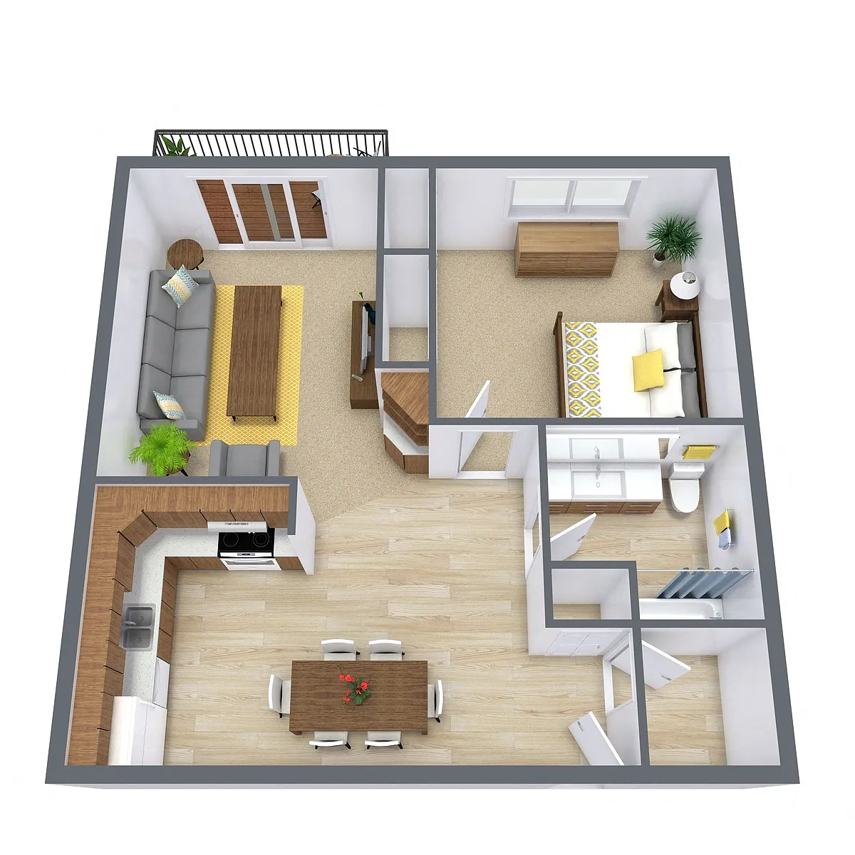 Floor plan One Bedroom 11E