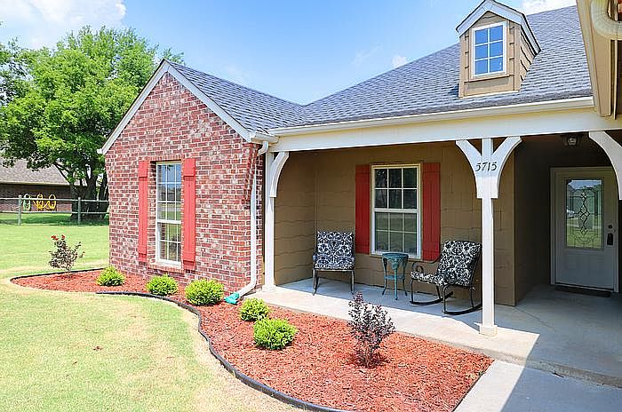 Inviting covered front porch