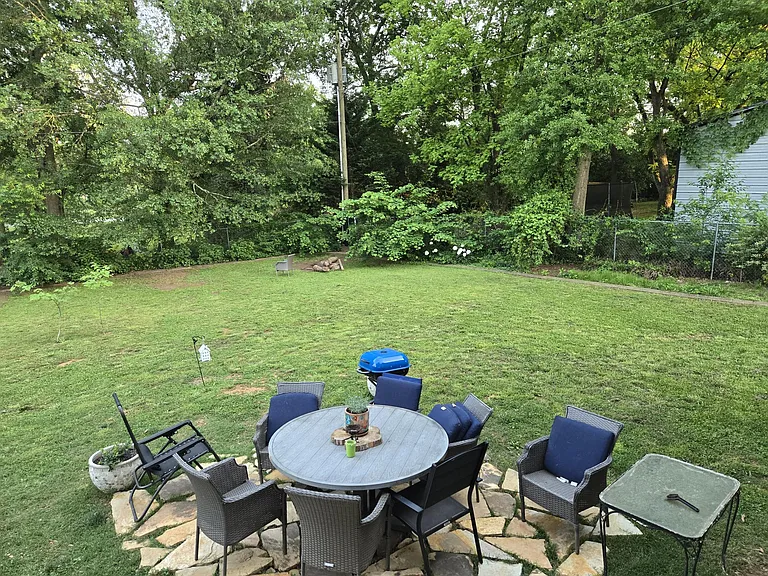 Patio furniture not included.