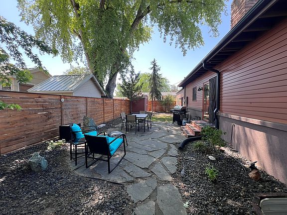 Fenced backyard.